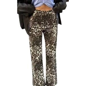 Sincerely Jules Animal Wide Leg Cropped Pant‎ Like New! EUC